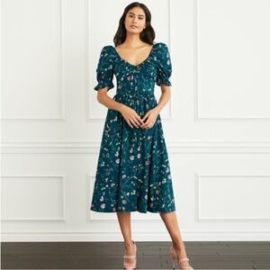 Hill House ophelia dress in moosy floral  Midi Dress sz M